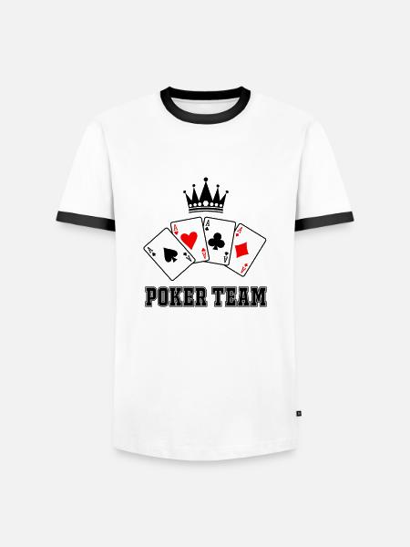 poker team - Männer Kontrast-T-Shirt - Weiß/Schwarz