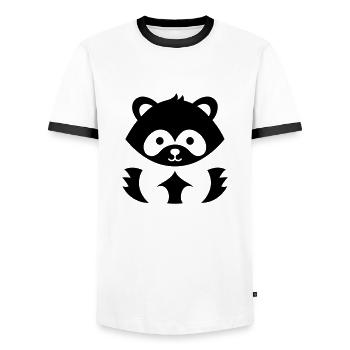 panda roux - T-shirt contrasté Homme - blanc/noir - Devant - AI Model Female 172 light (172cm) & AI Model Male 178 dark (178cm)