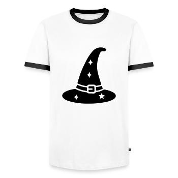 Magischer Hut - Männer Kontrast-T-Shirt - Weiß/Schwarz - Vorne - AI Model Female 172 light (172cm) & AI Model Male 178 dark (178cm)