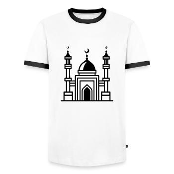Mosquée - T-shirt contrasté Homme - blanc/noir - Devant - AI Model Female 172 light (172cm) & AI Model Male 178 dark (178cm)