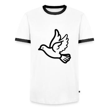 Dove - Men's Ringer Shirt - white/black - Front - AI Model Female 172 light (172cm) & AI Model Male 178 dark (178cm)