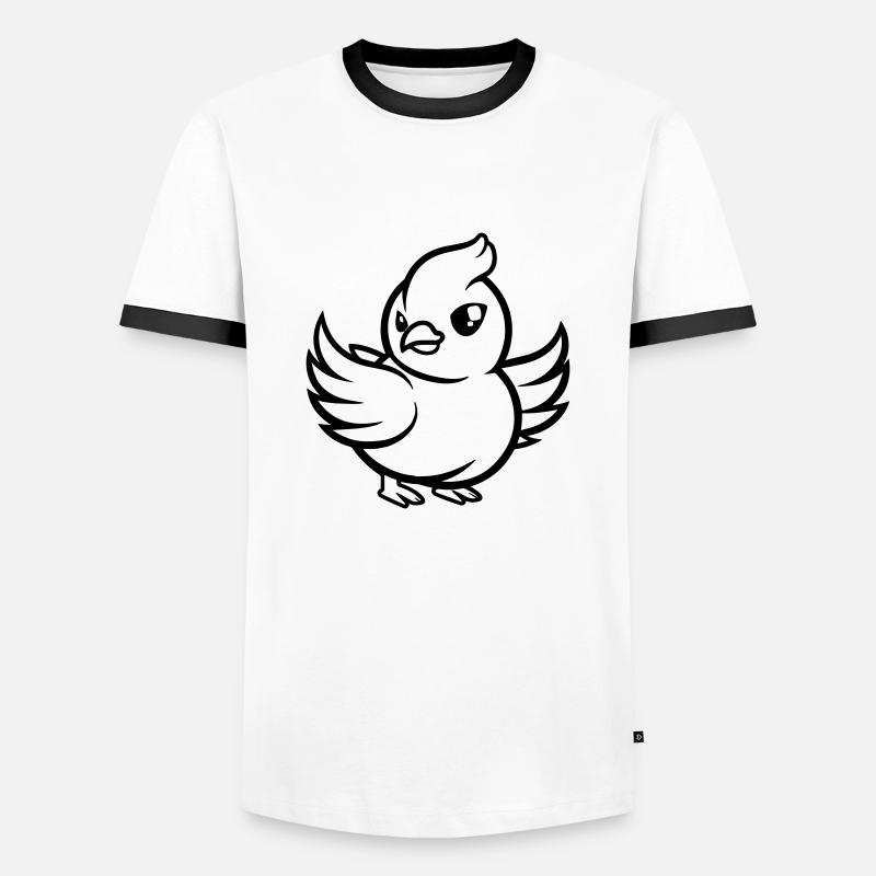 Pigeon Comic - Men's Ringer Shirt - white/black