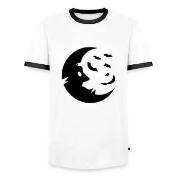 Mond - Männer Kontrast-T-Shirt - Weiß/Schwarz - Vorne - AI Model Female 172 light (172cm) & AI Model Male 178 dark (178cm)