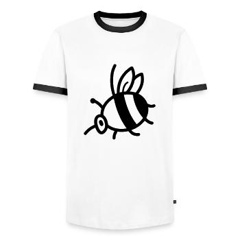 Bee - Men's Ringer Shirt - white/black - Front - AI Model Female 172 light (172cm) & AI Model Male 178 dark (178cm)