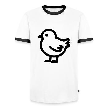 poussin - T-shirt contrasté Homme - blanc/noir - Devant - AI Model Female 172 light (172cm) & AI Model Male 178 dark (178cm)