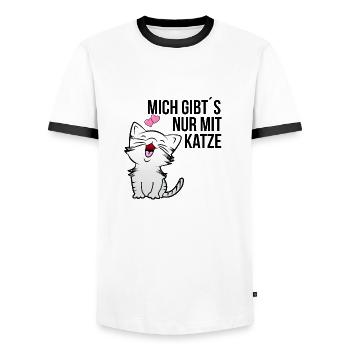 Cat only cat hangover cats shirt gift - Men's Ringer Shirt - white/black - Front - AI Model Female 172 light (172cm) & AI Model Male 178 dark (178cm)