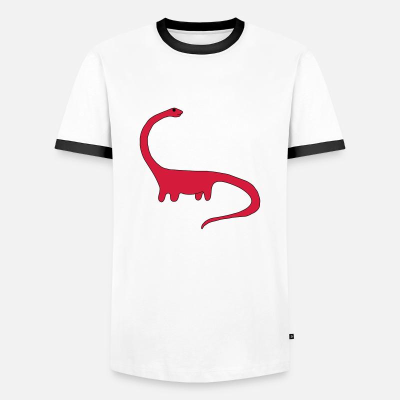 dinosaur - Men's Ringer Shirt - white/black