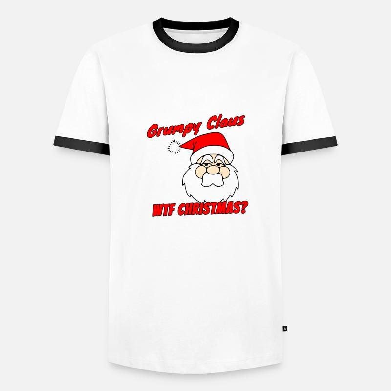 Grumpy Claus - Männer Kontrast-T-Shirt - Weiß/Schwarz