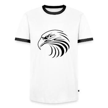 Adler/Eagle - Männer Kontrast-T-Shirt - Weiß/Schwarz - Vorne - AI Model Female 172 light (172cm) & AI Model Male 178 dark (178cm)