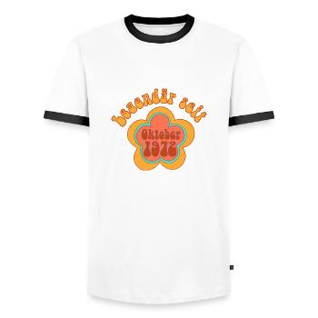 Legendär Seit Oktober 1972 Geboren Geburtstag - Männer Kontrast-T-Shirt - Weiß/Schwarz - Vorne - AI Model Female 172 light (172cm) & AI Model Male 178 dark (178cm)