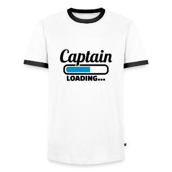 Captain - Men's Ringer Shirt - white/black - Front - AI Model Female 172 light (172cm) & AI Model Male 178 dark (178cm)