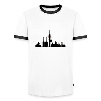 Hannover skyline - Männer Kontrast-T-Shirt - Weiß/Schwarz - Vorne - AI Model Female 172 light (172cm) & AI Model Male 178 dark (178cm)