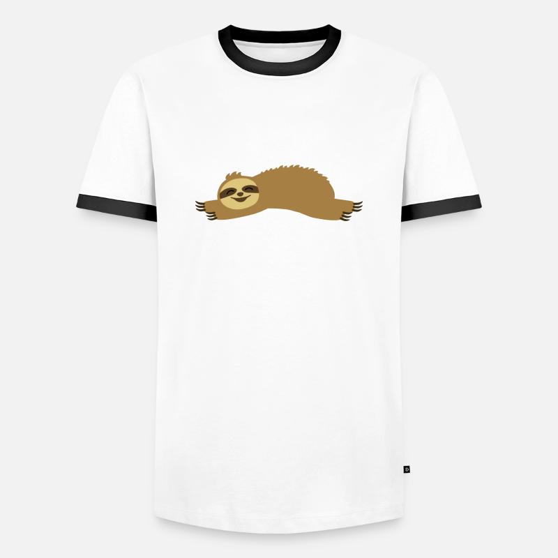 sloth - Men's Ringer Shirt - white/black