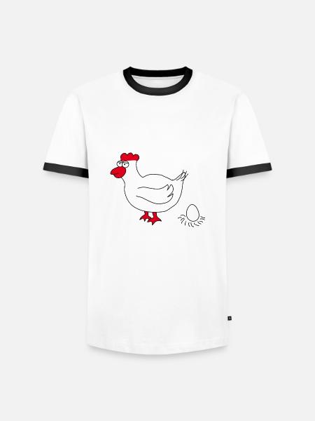 Chicken - Men's Ringer Shirt - white/black