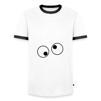 lustig - Männer Kontrast-T-Shirt - Weiß/Schwarz - Vorne - AI Model Female 172 light (172cm) & AI Model Male 178 dark (178cm)