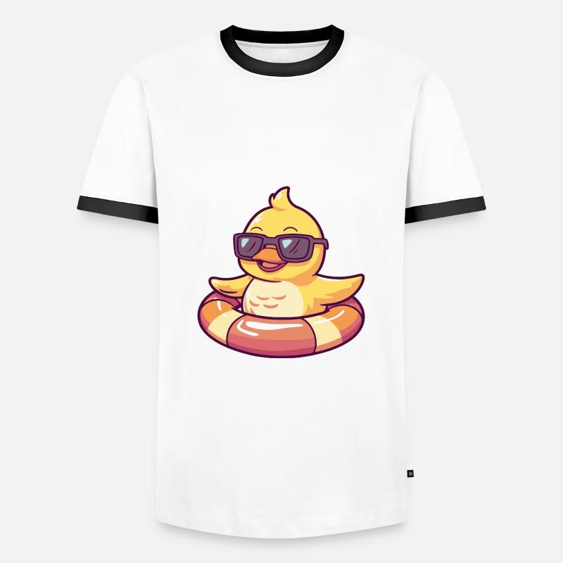 Duck Comic Cool - Men's Ringer Shirt - white/black