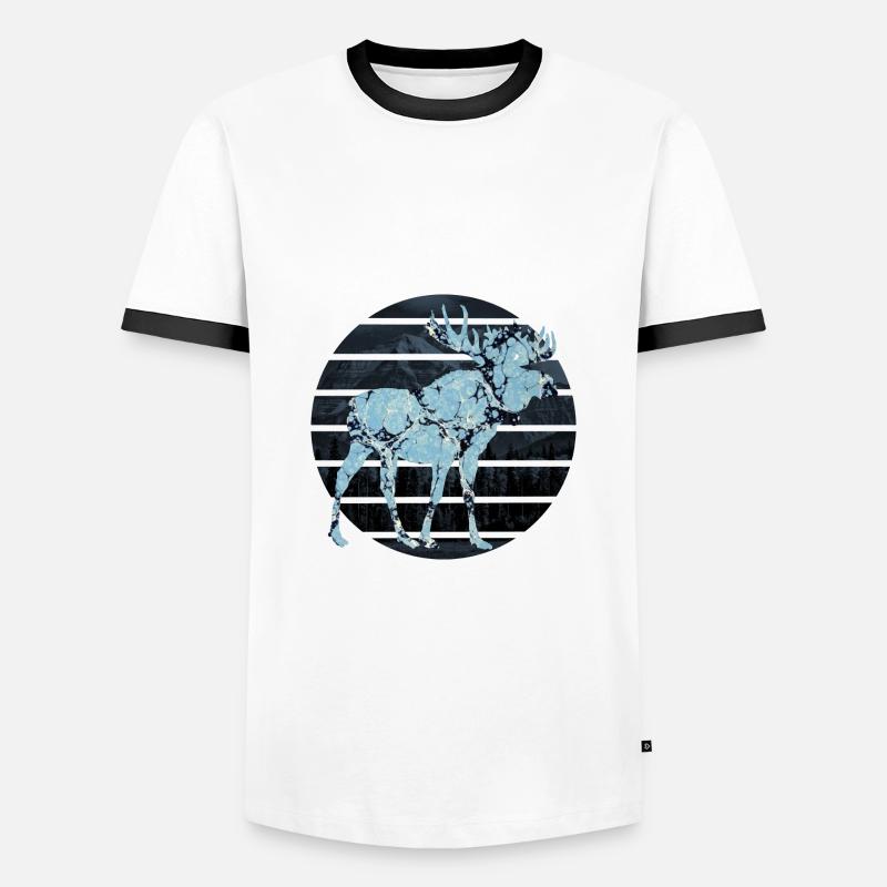 Elch E 55 - Men's Ringer Shirt - white/black