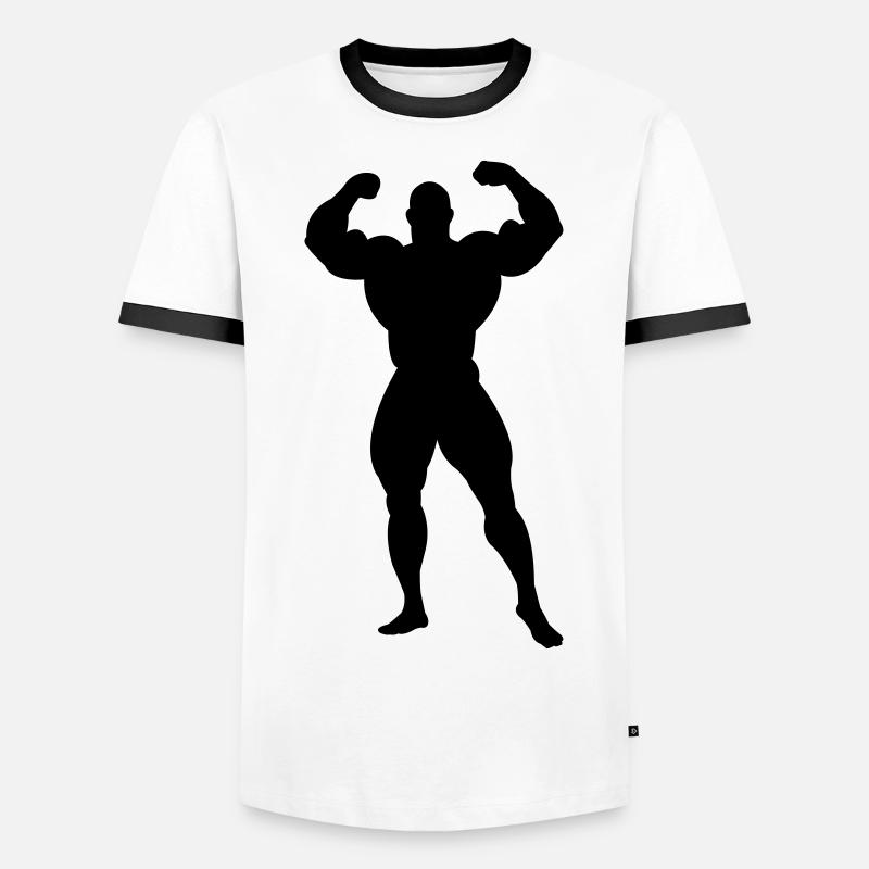 Bodybuilder - Männer Kontrast-T-Shirt - Weiß/Schwarz