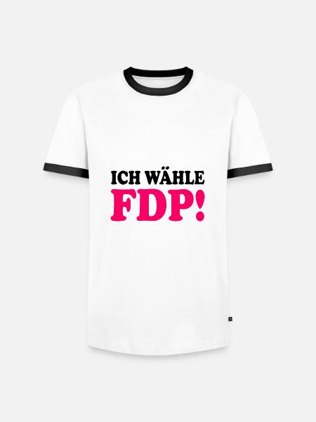 Fdp - ich wähle fdp - Männer Kontrast-T-Shirt - Weiß/Schwarz