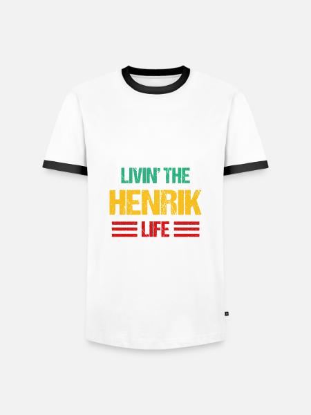Henrik - Männer Kontrast-T-Shirt - Weiß/Schwarz