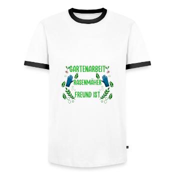 Gardener Hobby Gardener Garden - Men's Ringer Shirt - white/black - Front - AI Model Female 172 light (172cm) & AI Model Male 178 dark (178cm)