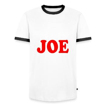 Joe - Männer Kontrast-T-Shirt - Weiß/Schwarz - Vorne - AI Model Female 172 light (172cm) & AI Model Male 178 dark (178cm)