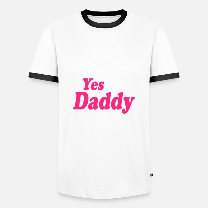 Yes daddy - Männer Kontrast-T-Shirt - Weiß/Schwarz