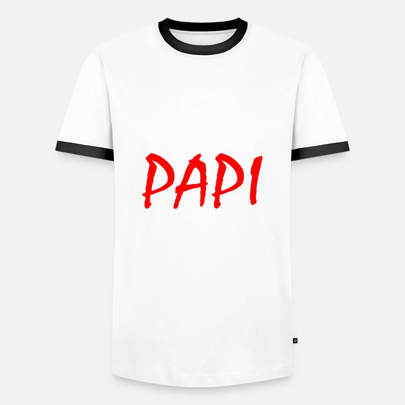 Papi - Männer Kontrast-T-Shirt - Weiß/Schwarz