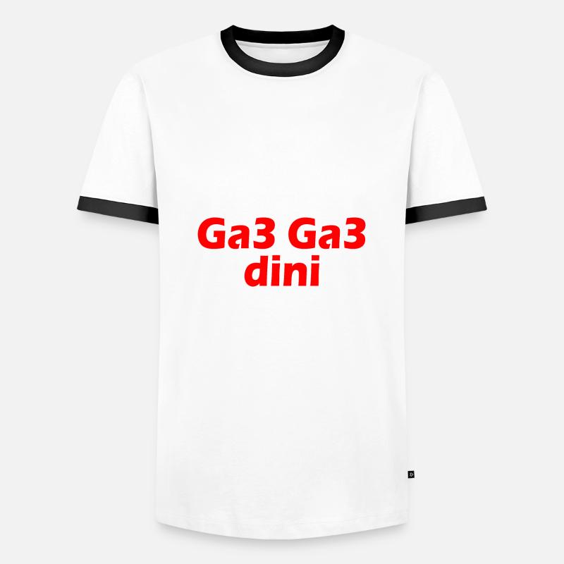 Ga3 ga3 dini - Männer Kontrast-T-Shirt - Weiß/Schwarz