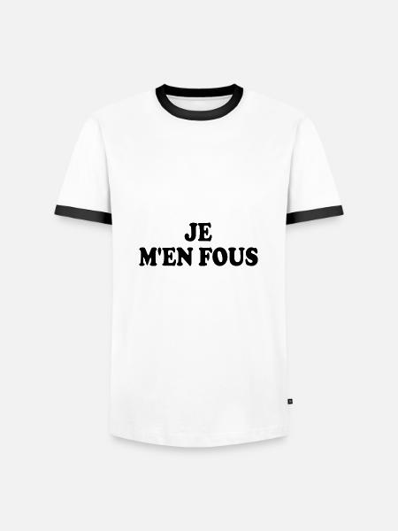 je m'en fous - Männer Kontrast-T-Shirt - Weiß/Schwarz