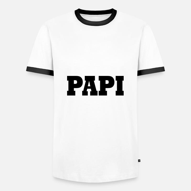 Papi - Männer Kontrast-T-Shirt - Weiß/Schwarz