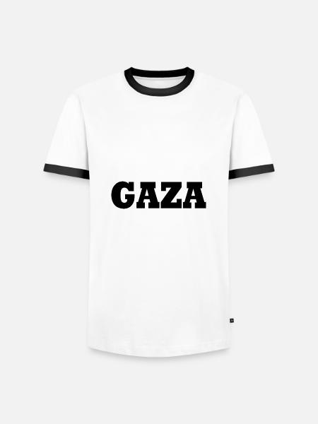 Gaza - Men's Ringer Shirt - white/black