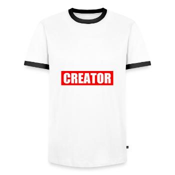 Creator - Männer Kontrast-T-Shirt - Weiß/Schwarz - Vorne - AI Model Female 172 light (172cm) & AI Model Male 178 dark (178cm)