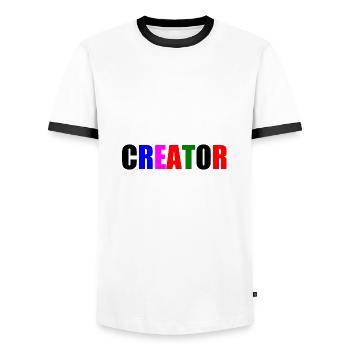Creator - Männer Kontrast-T-Shirt - Weiß/Schwarz - Vorne - AI Model Female 172 light (172cm) & AI Model Male 178 dark (178cm)