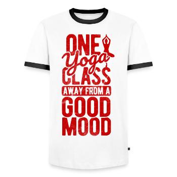 Yogalehrer Spruch Für Yogi Yoga - Männer Kontrast-T-Shirt - Weiß/Schwarz - Vorne - AI Model Female 172 light (172cm) & AI Model Male 178 dark (178cm)