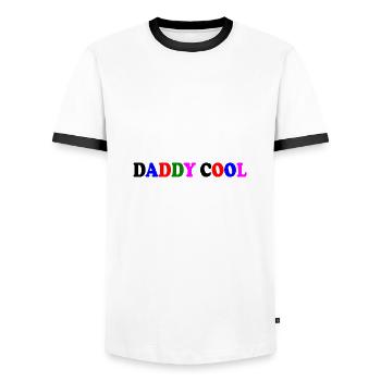 Daddy cool - Männer Kontrast-T-Shirt - Weiß/Schwarz - Vorne - AI Model Female 172 light (172cm) & AI Model Male 178 dark (178cm)