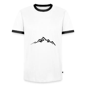 Mountains Mountain Mountains 18 - Men's Ringer Shirt - white/black - Front - AI Model Female 172 light (172cm) & AI Model Male 178 dark (178cm)