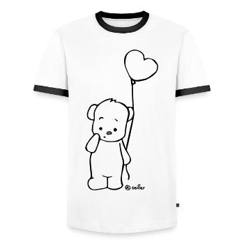 Verliebter Teddy - Männer Kontrast-T-Shirt - Weiß/Schwarz - Vorne - AI Model Female 172 light (172cm) & AI Model Male 178 dark (178cm)