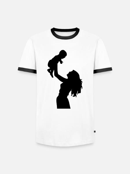 Mutter - Männer Kontrast-T-Shirt - Weiß/Schwarz