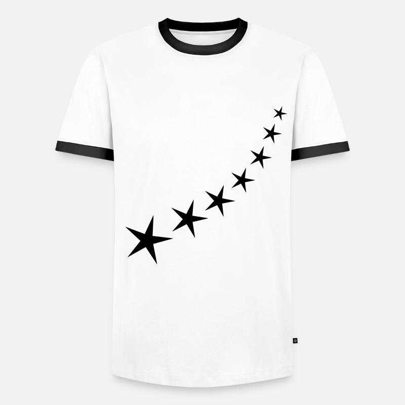 Sternenbogen - Männer Kontrast-T-Shirt - Weiß/Schwarz