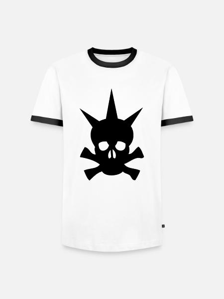 Punk Skull - Totenkopf - Männer Kontrast-T-Shirt - Weiß/Schwarz