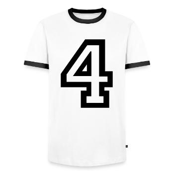 4 Collegestyle - Männer Kontrast-T-Shirt - Weiß/Schwarz - Vorne - AI Model Female 172 light (172cm) & AI Model Male 178 dark (178cm)