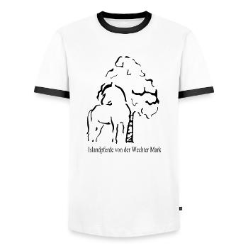 Wechter Mark - Männer Kontrast-T-Shirt - Weiß/Schwarz - Vorne - AI Model Female 172 light (172cm) & AI Model Male 178 dark (178cm)