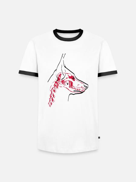 Hunde Skull - Männer Kontrast-T-Shirt - Weiß/Schwarz