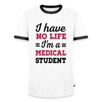 Medizinstudent - Men's Ringer Shirt - white/black - Front - AI Model Female 172 light (172cm) & AI Model Male 178 dark (178cm)