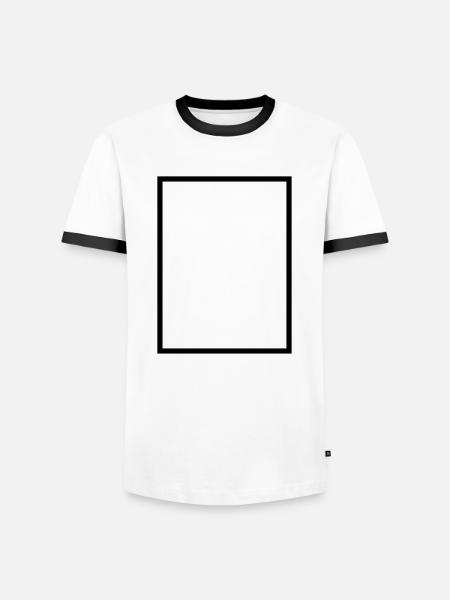 Rechteck nicht gefüllt - Männer Kontrast-T-Shirt - Weiß/Schwarz