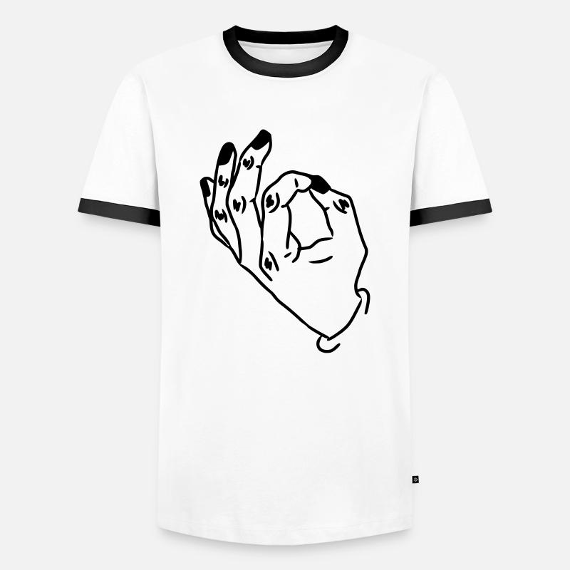 Have a look - Men's Ringer Shirt - white/black
