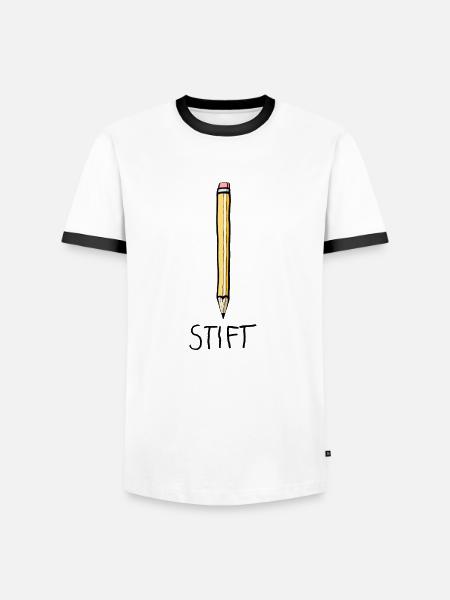 Stift - Azubi in der Lehre - Männer Kontrast-T-Shirt - Weiß/Schwarz