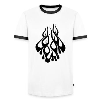 flamme - Männer Kontrast-T-Shirt - Weiß/Schwarz - Vorne - AI Model Female 172 light (172cm) & AI Model Male 178 dark (178cm)