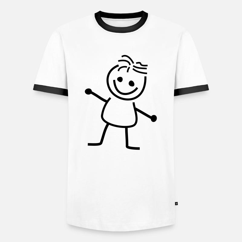 Basic Fred - Männer Kontrast-T-Shirt - Weiß/Schwarz